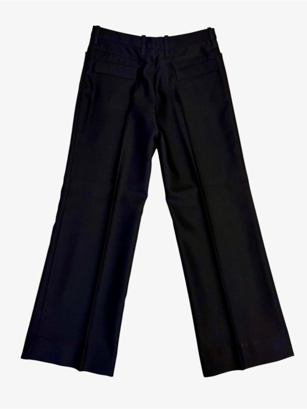 Chloé Black Wool Silk Wide Leg Tailored Trousers Made France FR 40 US 8 - Picture 3 of 12